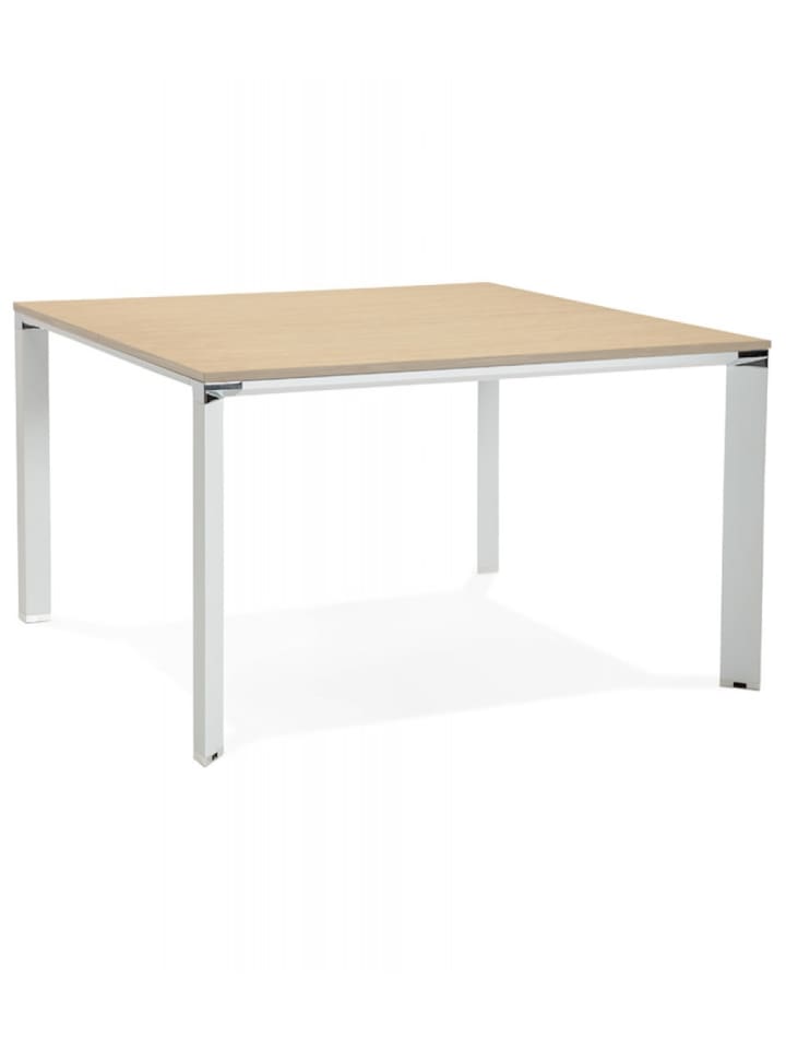 KADIMA DESIGN Schreibtischbank aus Holz und Metall | Modernes Design in Beige-Weiß günstig kaufen