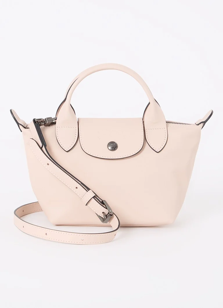 Geantă de mână din piele Longchamp Le Pliage Xtra, mărimea XS, cu curea de umăr detașabilă.