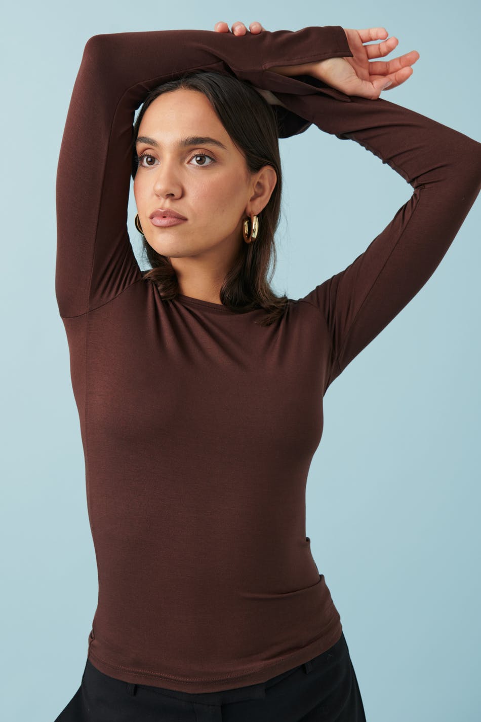 Soft touch crew neck top