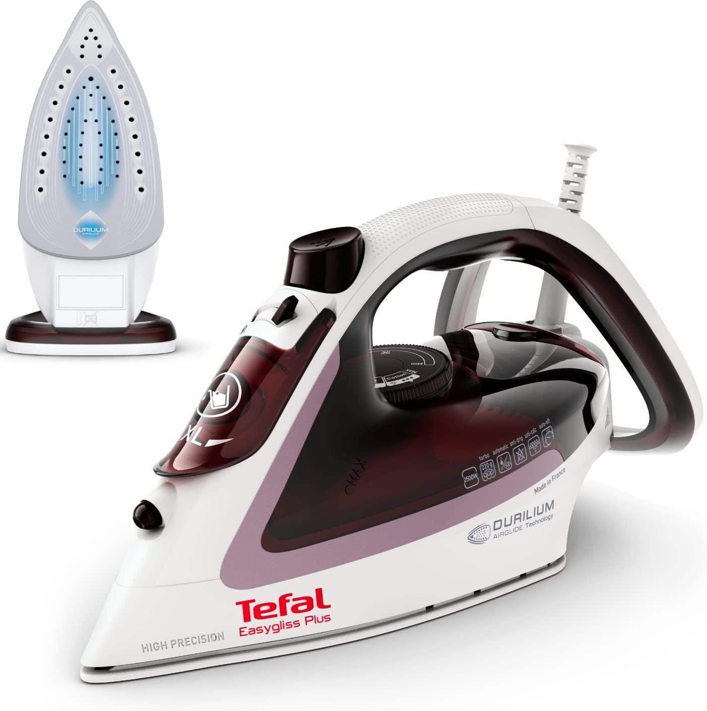 Tefal Dampfbügeleisen FV5714 Easygliss, 2400 W, Tefal Durilium Profi Bügeleisen Dampfbügeleisen