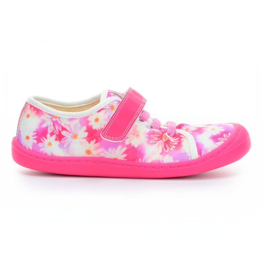 Koel4kids Bonie Medium Vegan Fuchsia Flowers Canvas Barfußsneakers 06M017.50B - 650