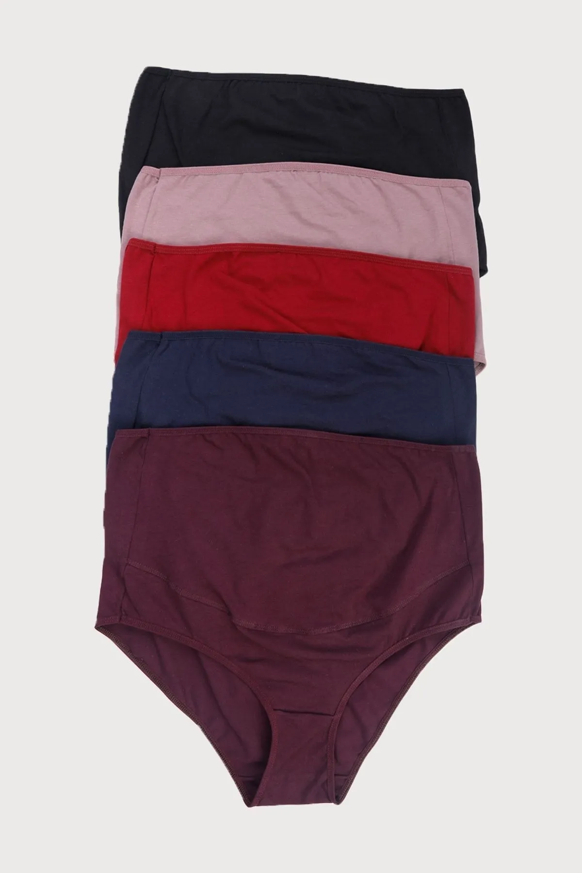Nicoletta  Umstandshöschen für Damen, 5er-Pack, Lycra, Weinrot