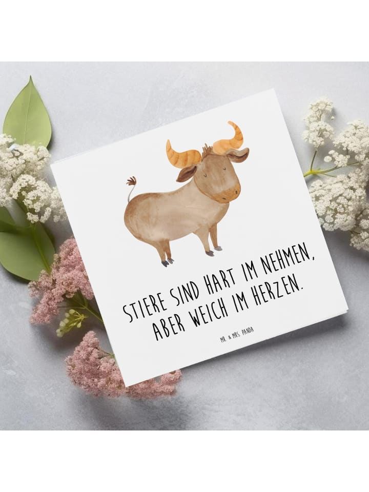 Mr. & Mrs. Panda Deluxe Karte Stier Herz mit Spruch in Weiß günstig kaufen onesize