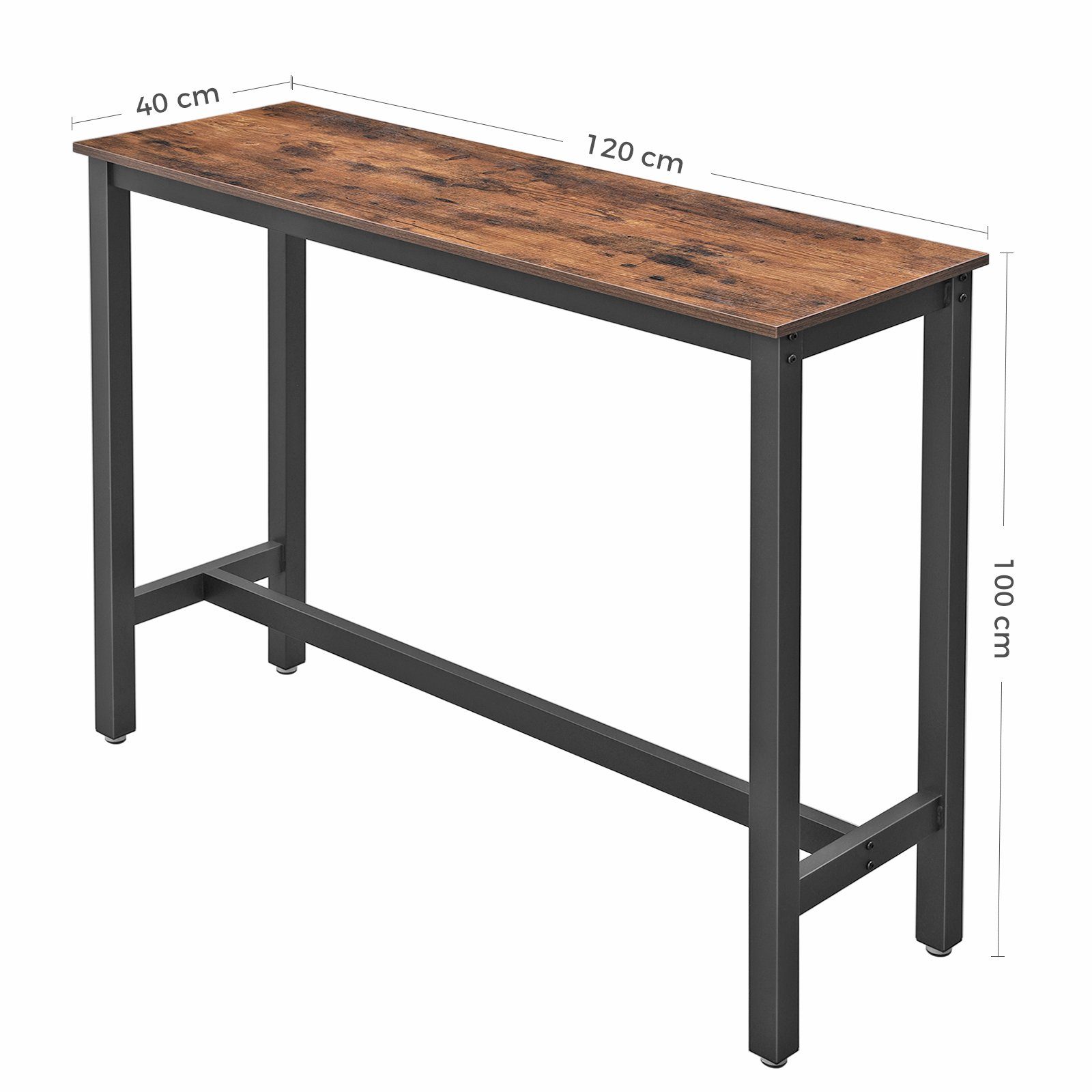 VASAGLE Bartisch Küchentisch, Stehtisch, Esstisch, 120 x 40 x 100 cm