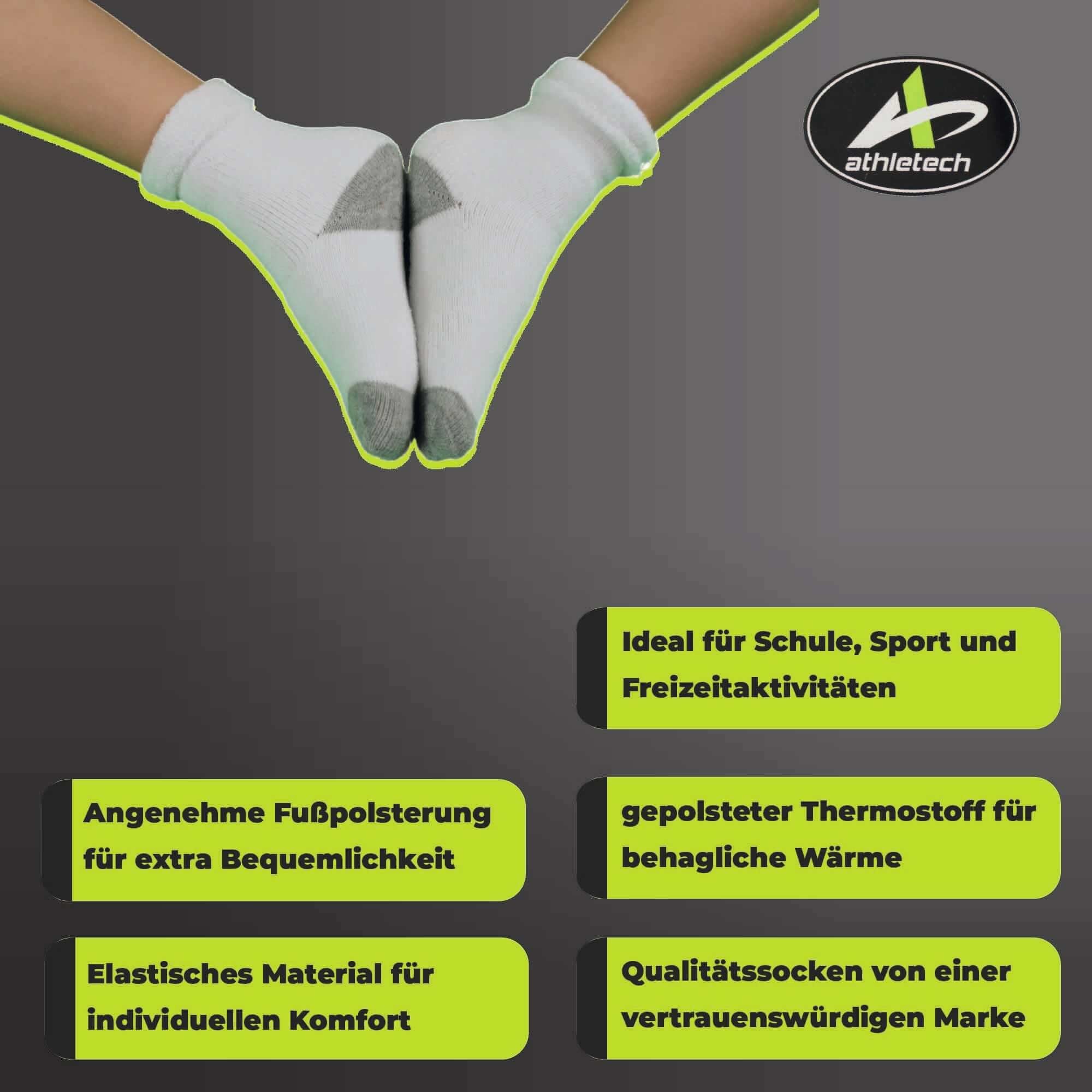 Athletech Thermosocken 6 Paar Thermo Socken für Kinder 3-5 Jahre bis Gr.34