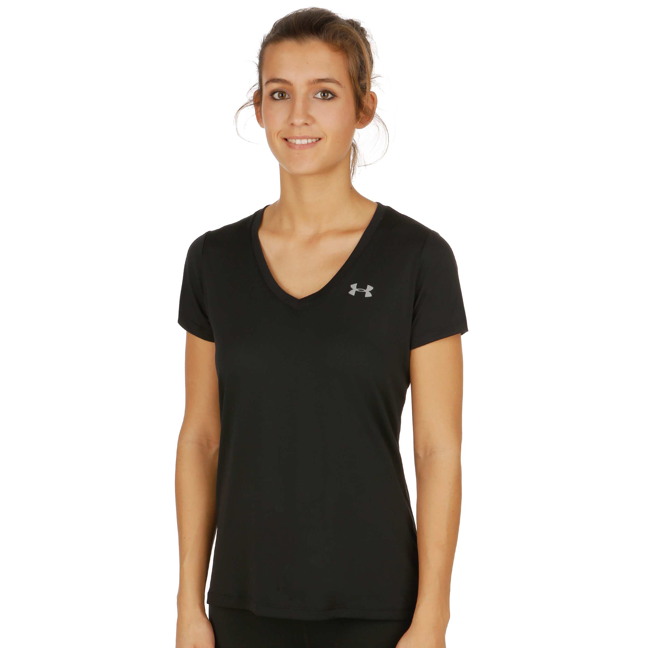 Tech Solid T-Shirt Damen - Schwarz, Silber