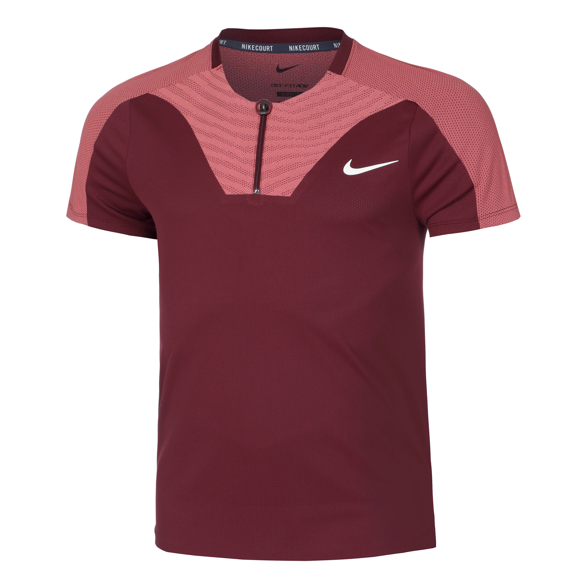 Dri-Fit Advantage Court Slim UL RG Polo Herren - Dunkelrot, Altrosa