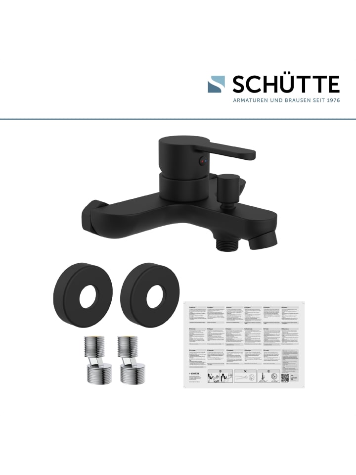 Schütte Wannenarmatur DENVER  in Schwarz matt - (L) 15 x (B) 18 x (H) 10 cm günstig kaufen onesize