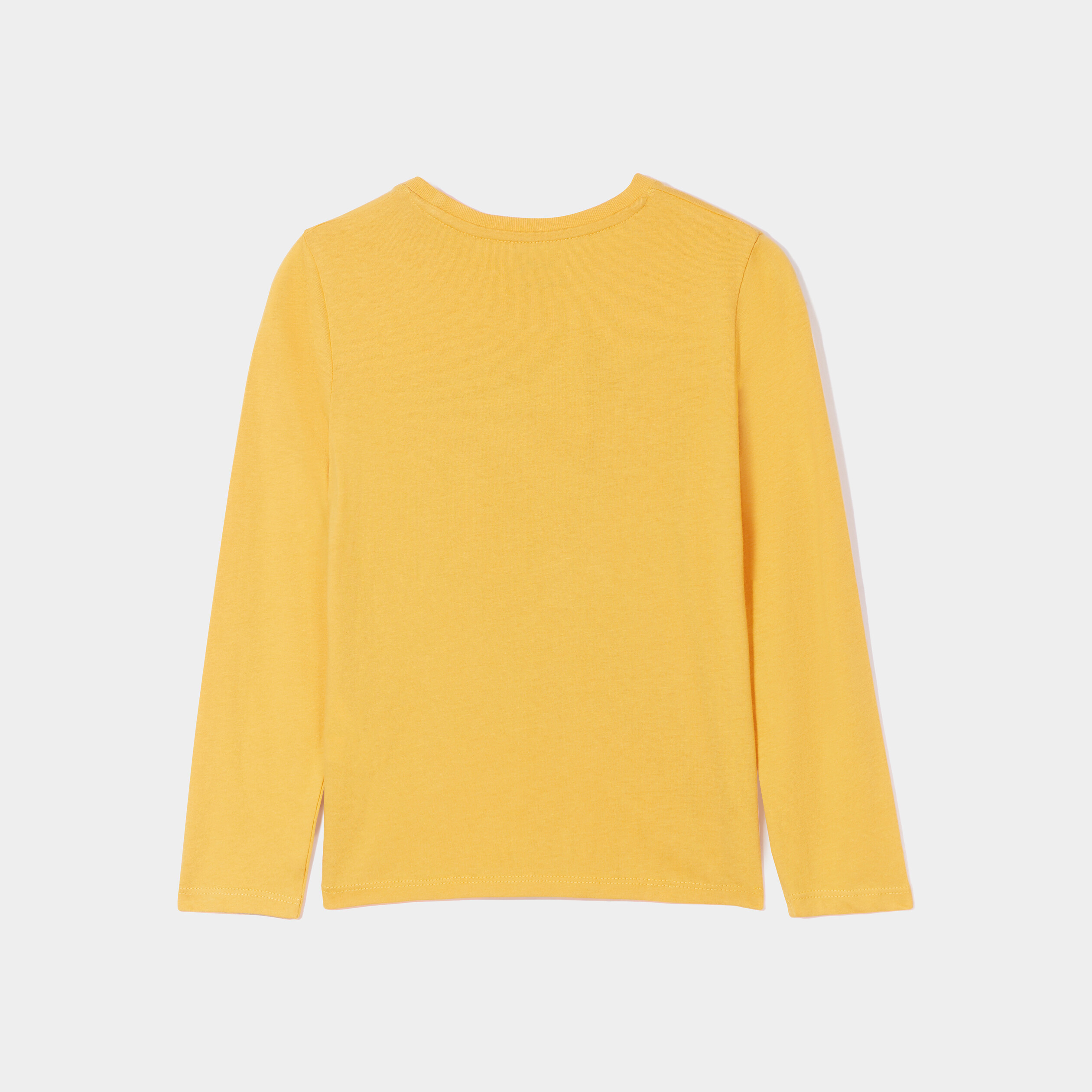 T-shirt col rond manches longues coton jaune garçon | La Halle