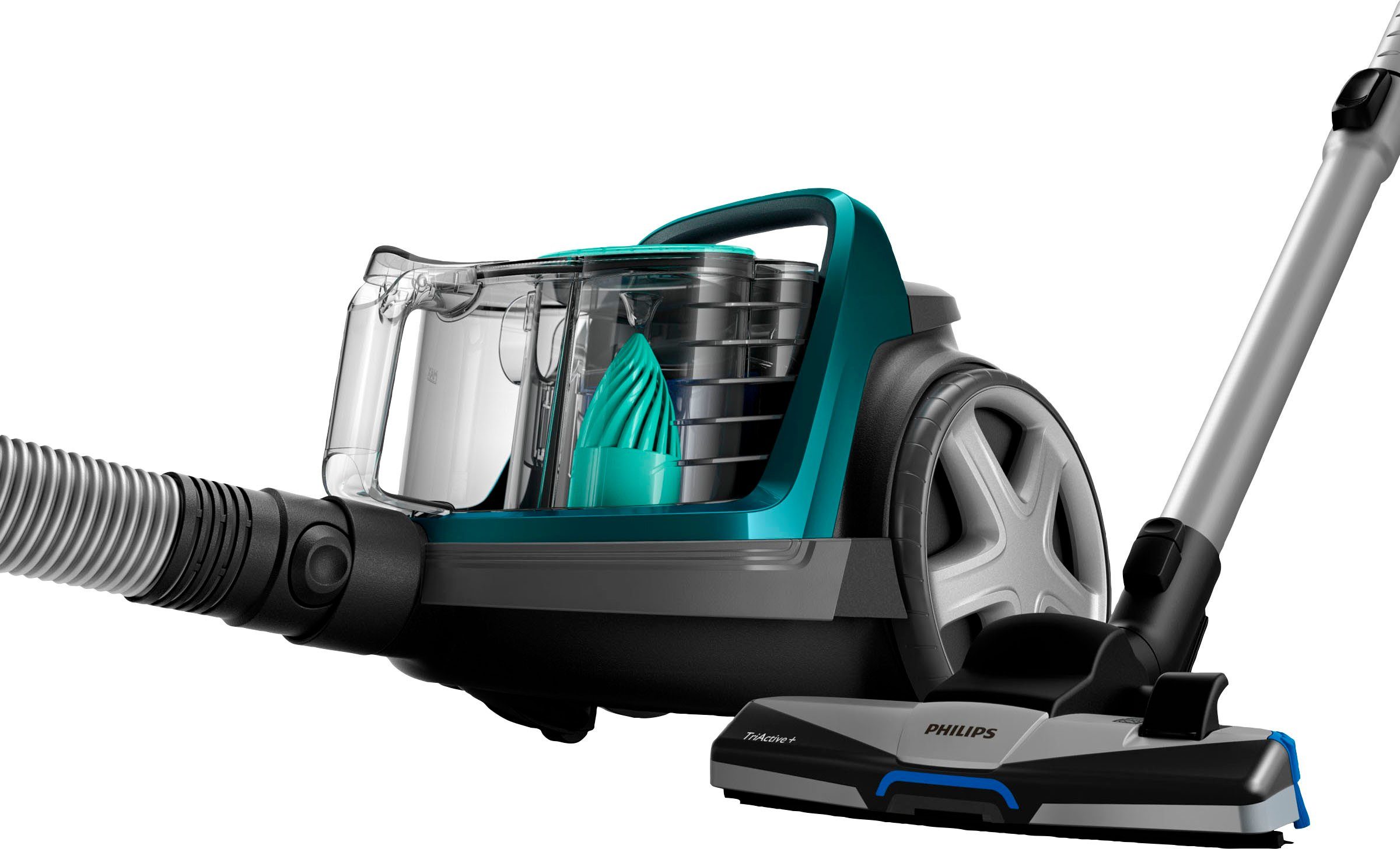 Philips Bodenstaubsauger FC9555/09, 900 W, beutellos, mit 1,5 l Fassungsvermögen und Tri-Active+-Düse