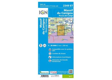 Carte IGN Massif du Canigou 2349ET