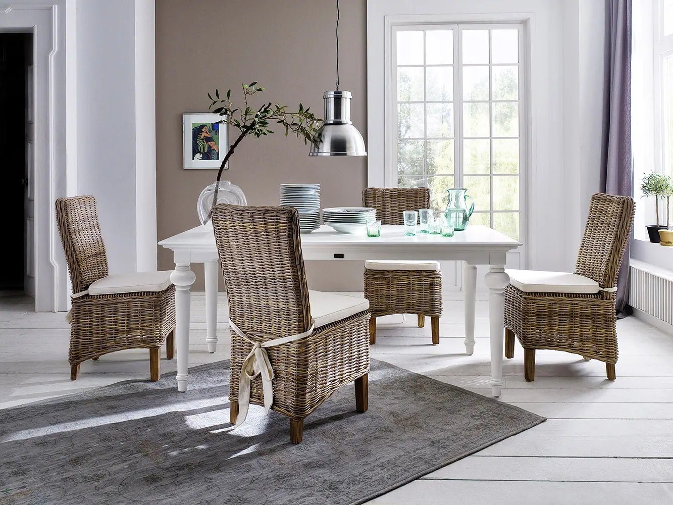 Novasolo Rattanstuhl Wickerworks (2er-Set Stühle, 2 St), Standard Rückenlehne, Morin, Morin Dining Stuhl (2er-Set)