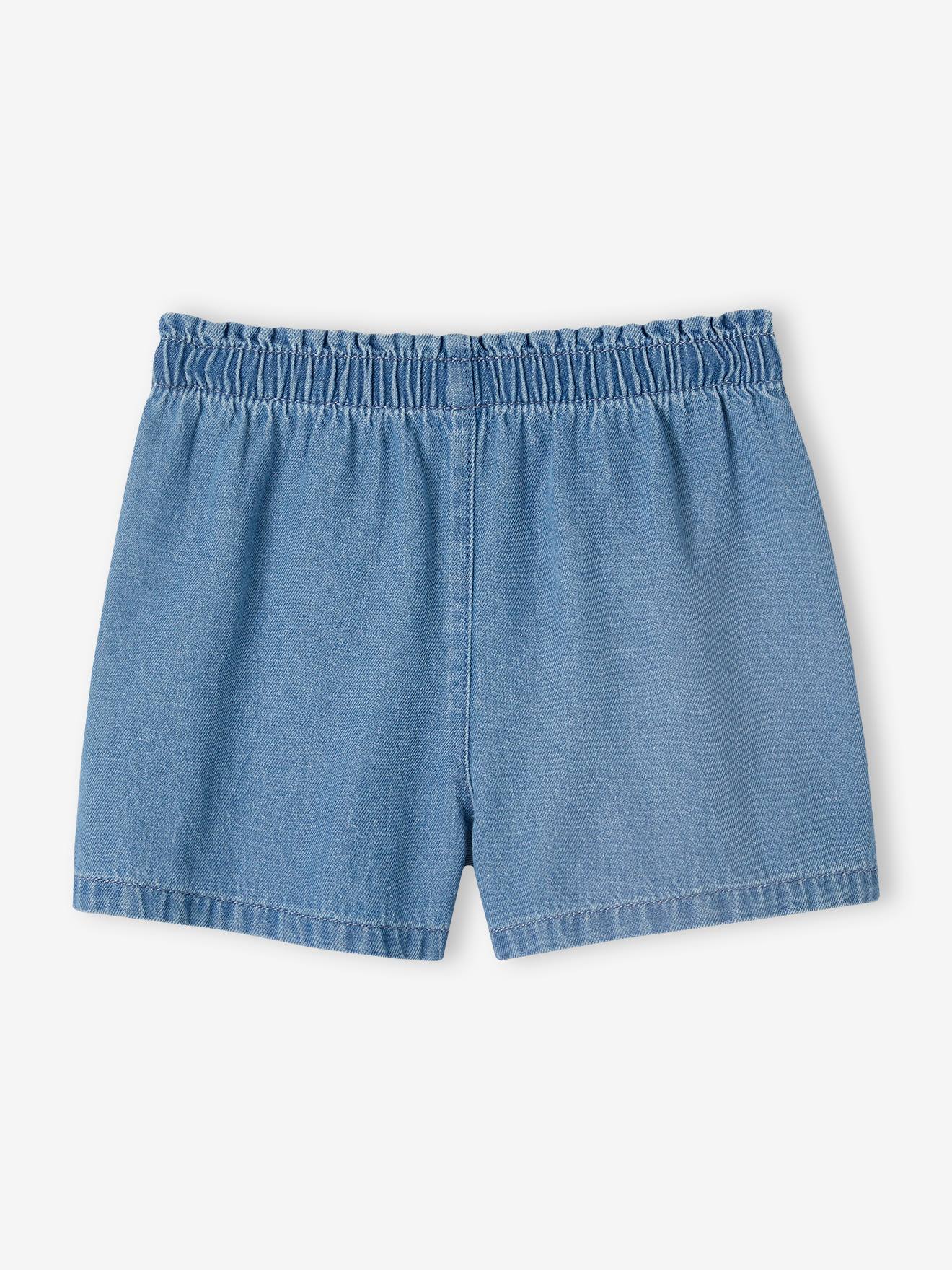 Vertbaudet Mädchen Jeansshorts mit Dehnbund - blue stone