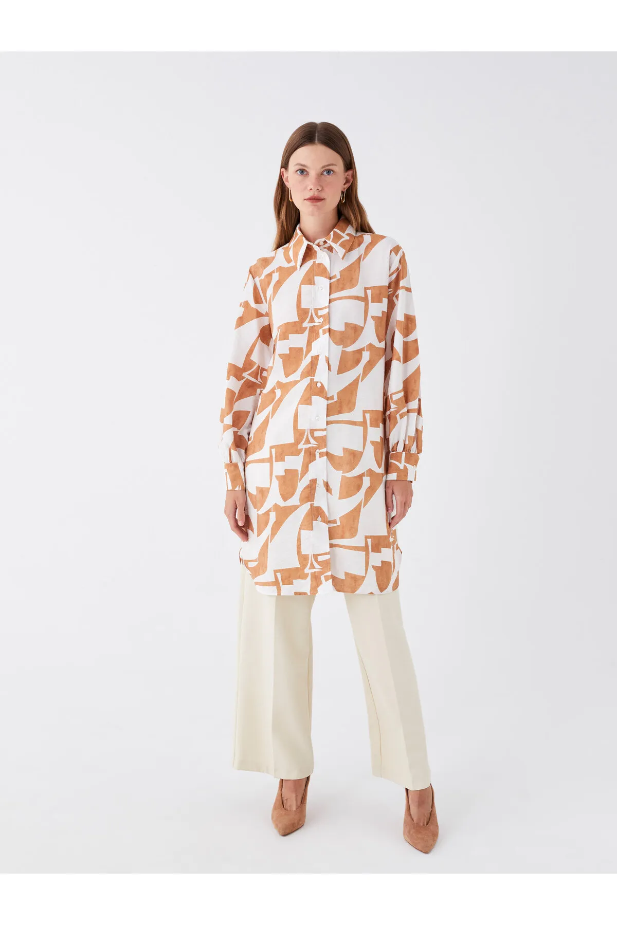 LC Waikiki  Gemusterte Langarm Damen Shirt Tunika