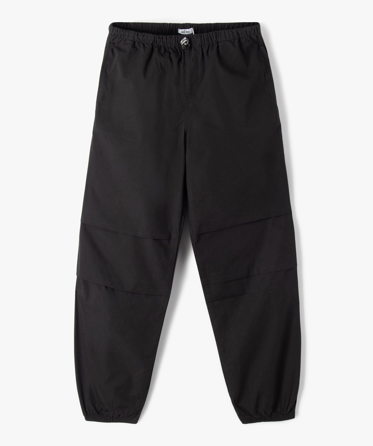 Pantalon parachute fille coupe large resserré aux chevilles noir | GEMO