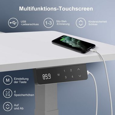 HOMALL Tischgestell Höhenverstellbarer Schreibtisch Elektrisch Tisch 2 Motoren