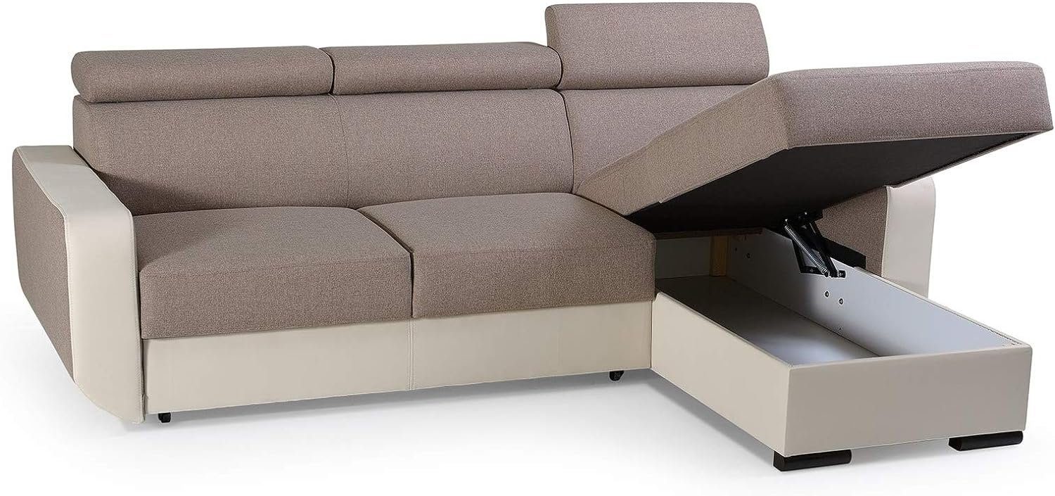 MOEBLO Ecksofa Pedro, Eckcouch Sofa Couch Wohnlandschaft L-Form Polsterecke - 236x165x97 cm, mit Schlaffunktion, mit Bettkasten