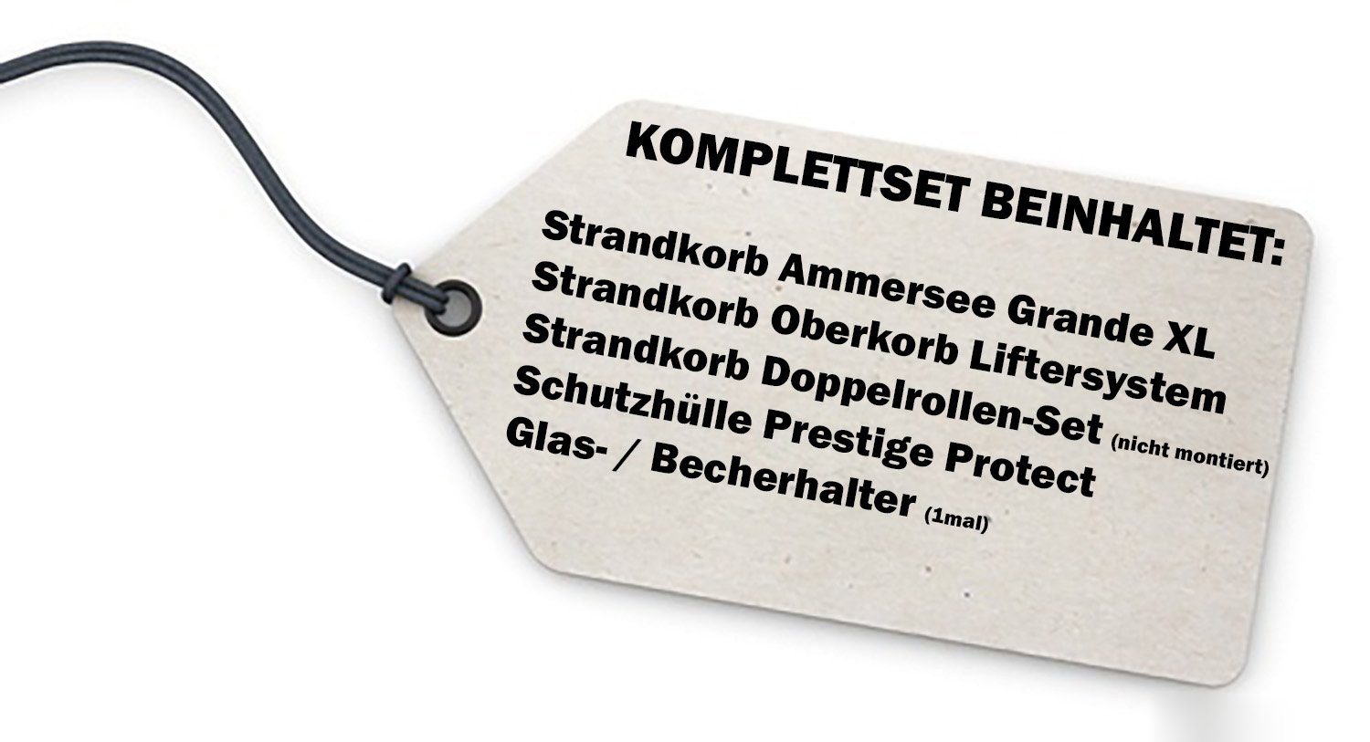 bene living Strandkorb Ammersee Grande XL Teak - PE grau - Modell 505, BxTxH: 142x95x165 cm, Volllieger ca. 175 Grad, Ostsee-Strandkorb Komplettset, inkl. Liftersystem und Bullaugen