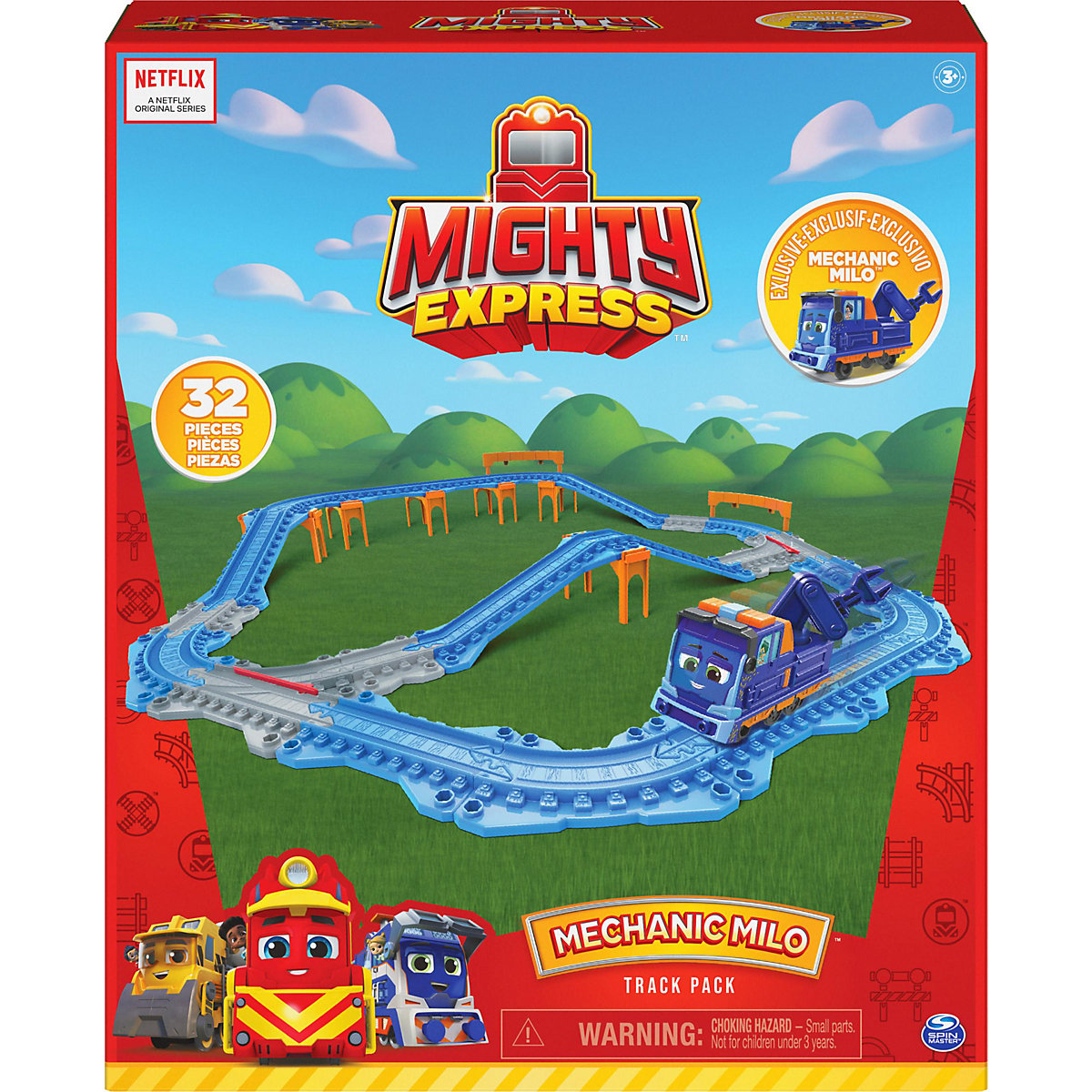 Mighty Express Schienen Set mit Push-and-Go Zug Mechaniker Milo