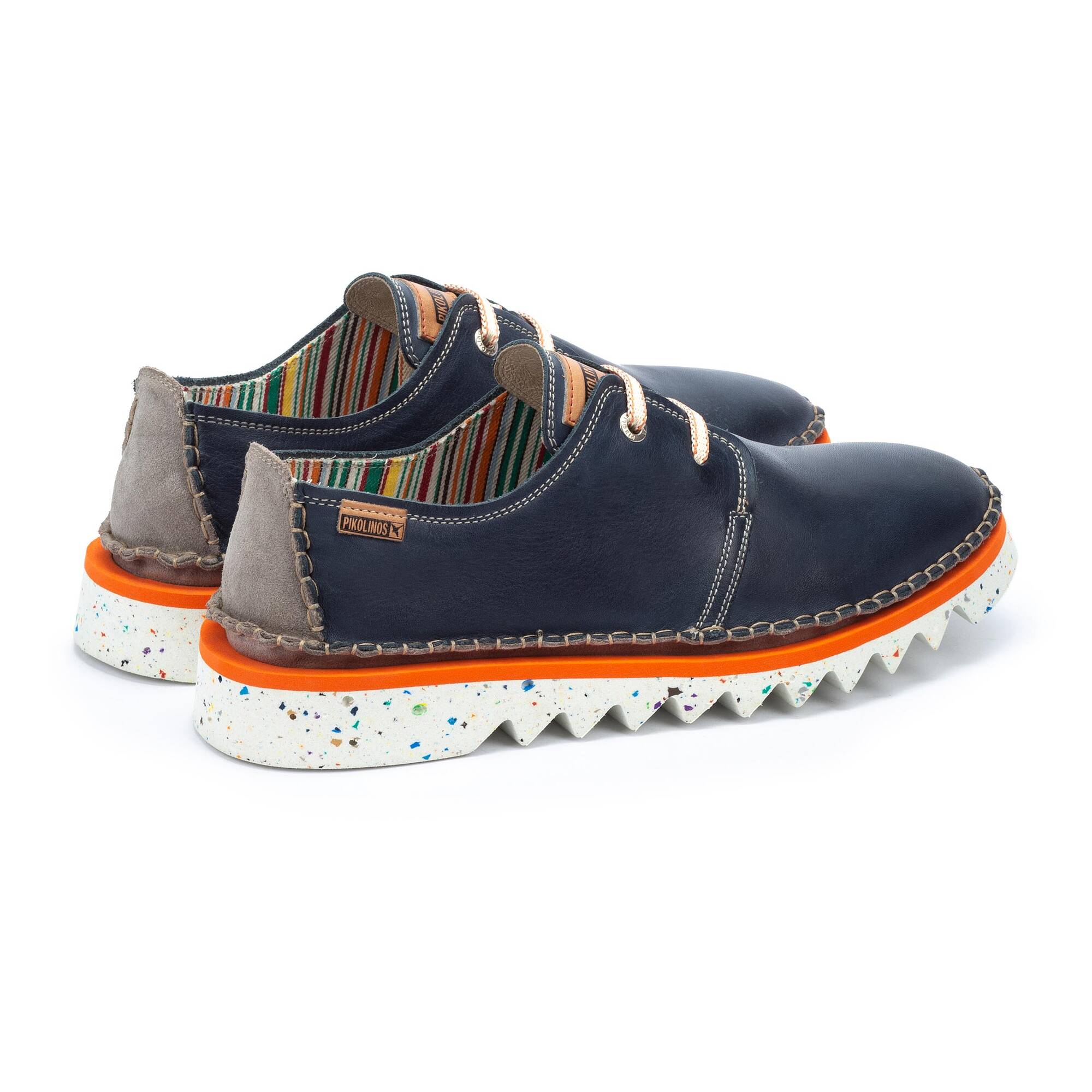 Męskie buty Bluchers z podeszwą sportową - NIEBIESKIE