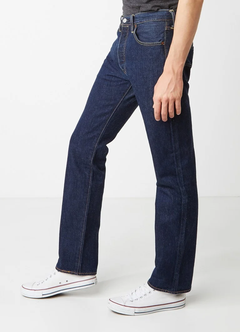 Blugi Levi's 501 cu talie înaltă și croială dreaptă, într-o nuanță închisă