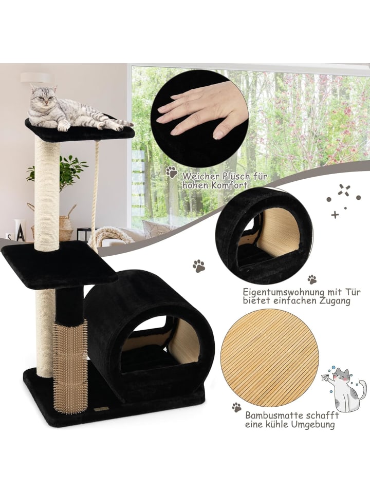 COSTWAY Kratzbaum klein 92cm in Schwarz günstig kaufen 92 cm