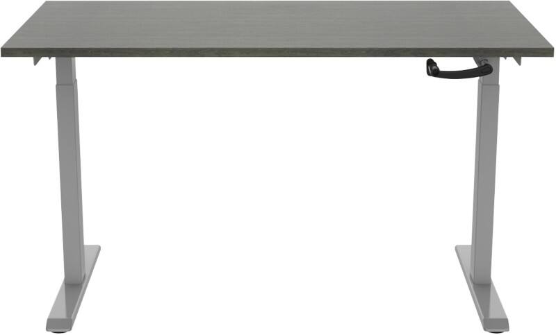 euroseats Höhenverstellbar Sitz-Stehschreibtisch Metall Grau 1.400 x 800 mm