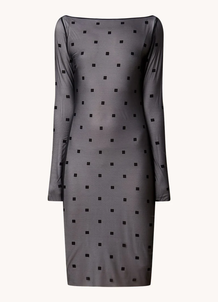 Φόρεμα midi με λογότυπο Givenchy και σχέδιο από mesh