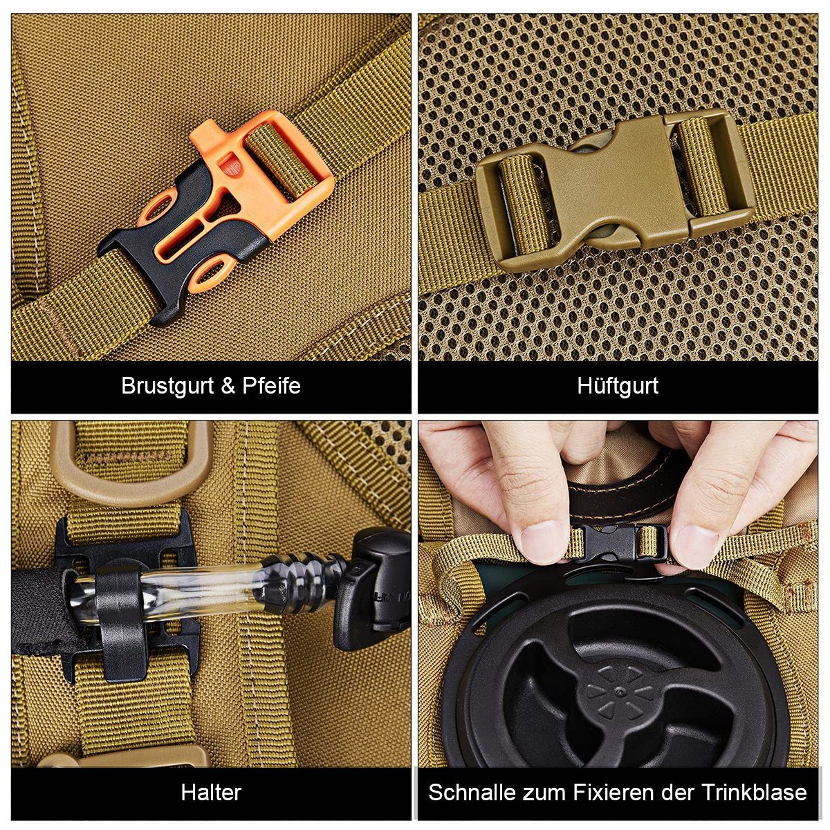 G4Free Trinkrucksack, Militär Trink -blasen Wanderrucksäcke mit 3L