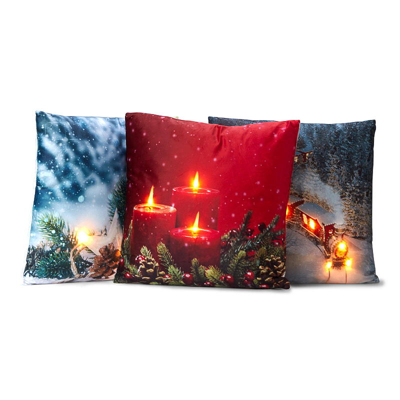 Home Pute 45x45 cm m/LED-lys naturmotiv