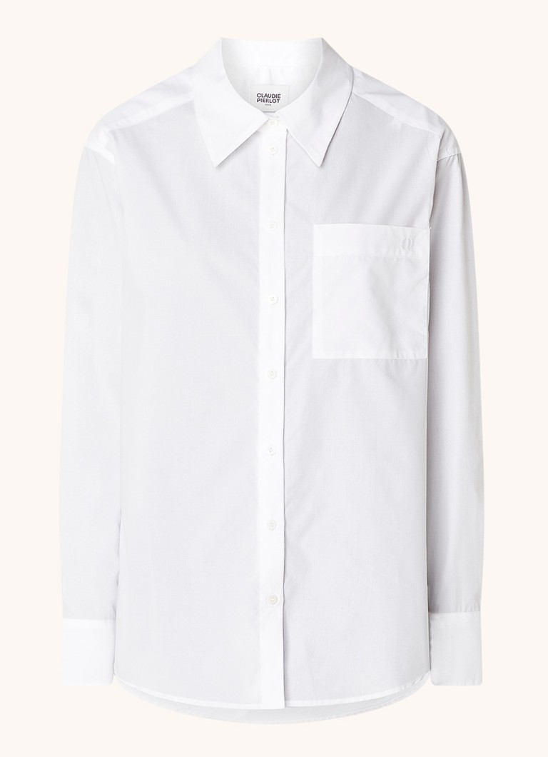 Blusa di Claudie Pierlot Calisson con taschino sul petto e ricamo logo