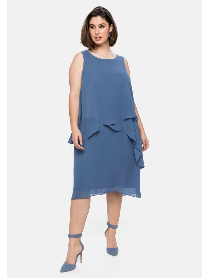 sheego Cocktailkleid in rauchblau günstig kaufen