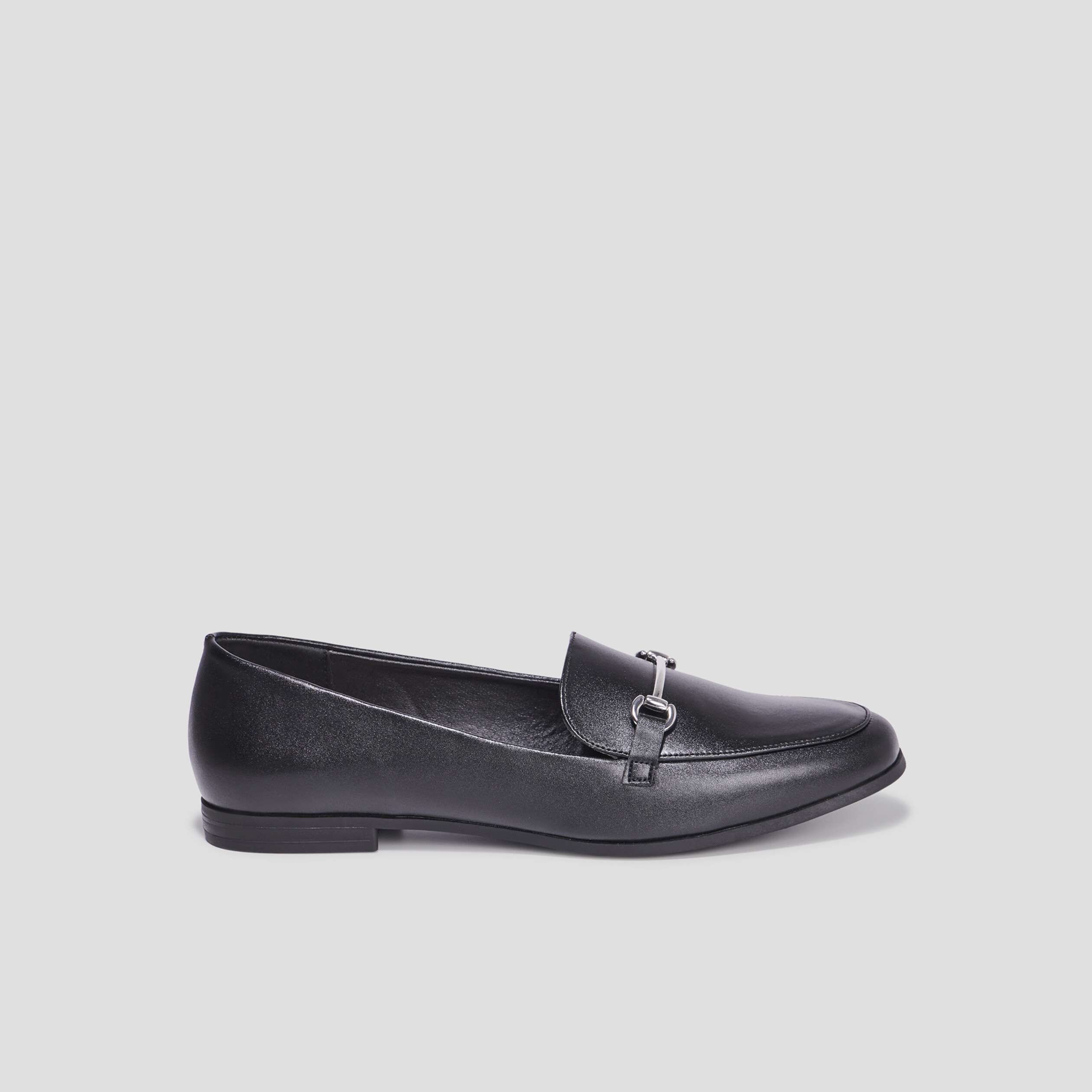 Mocassins plats avec boucles noir femme | La Halle