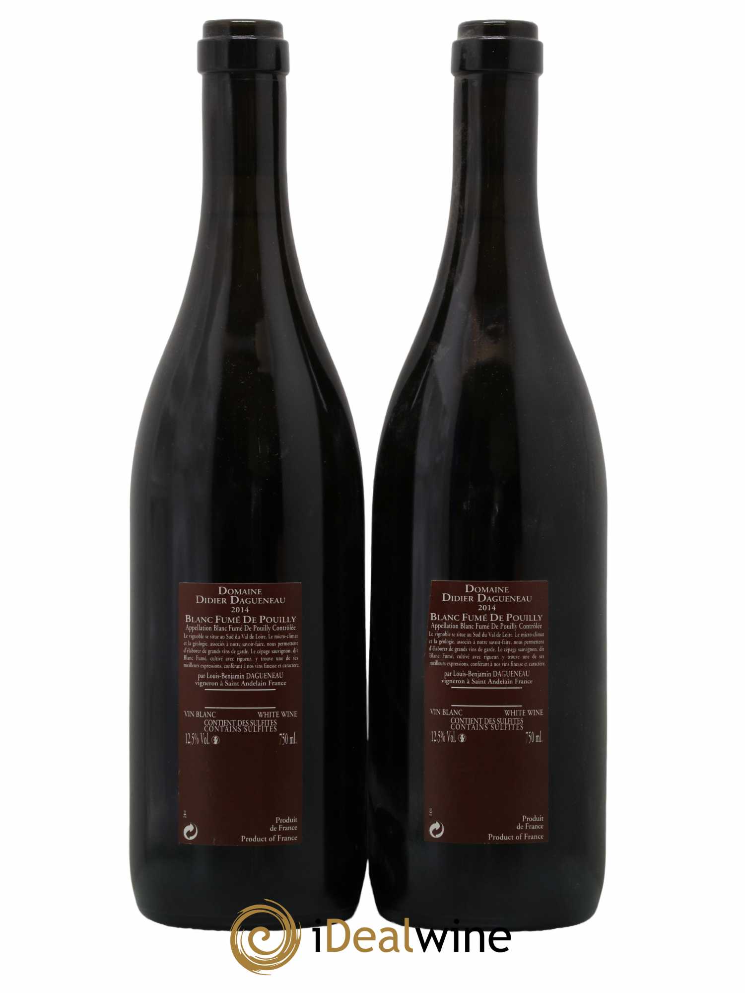 Vin de France (anciennement Pouilly-Fumé) Pur Sang Dagueneau (Domaine Didier - Louis-Benjamin)  2014 - Lot de 2 Bouteilles