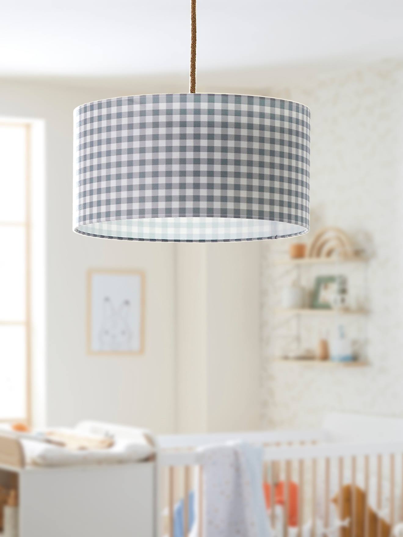 Abat-jour pour suspension vichy bleu