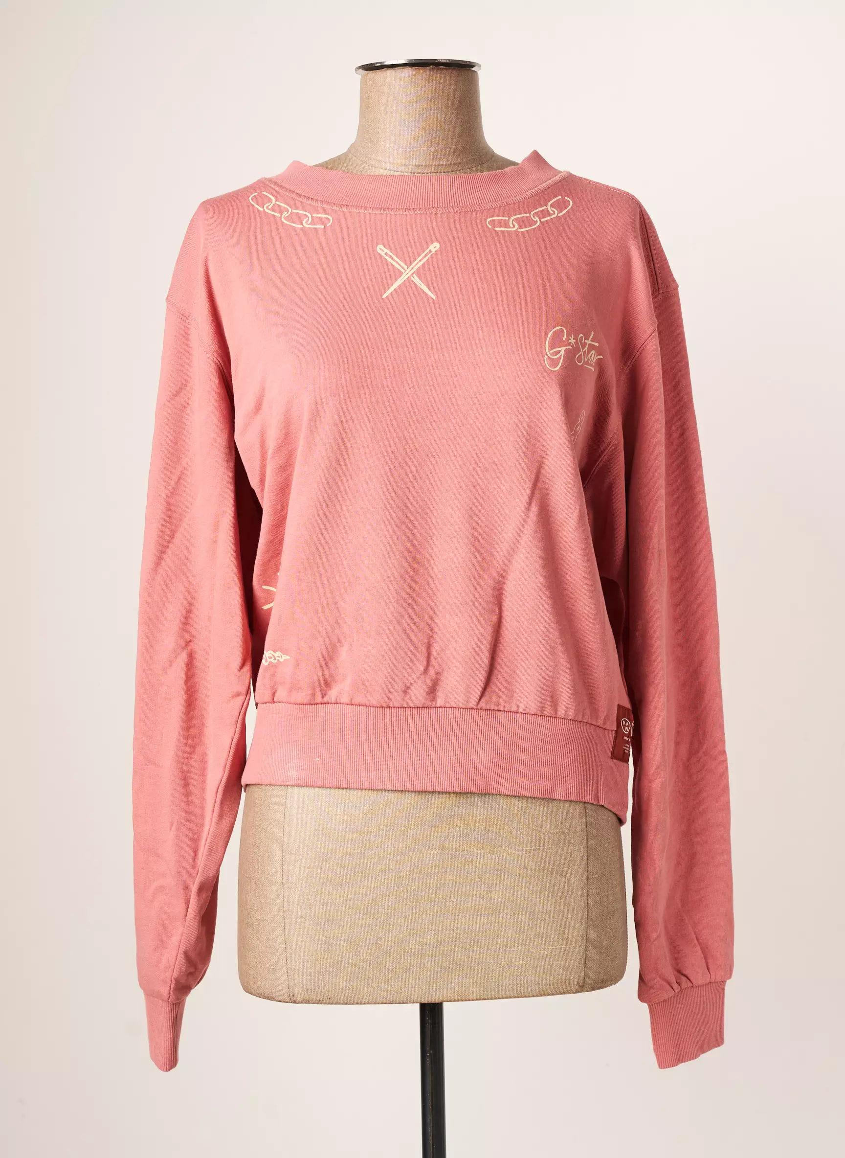 G Star Sweats Femme couleur rose