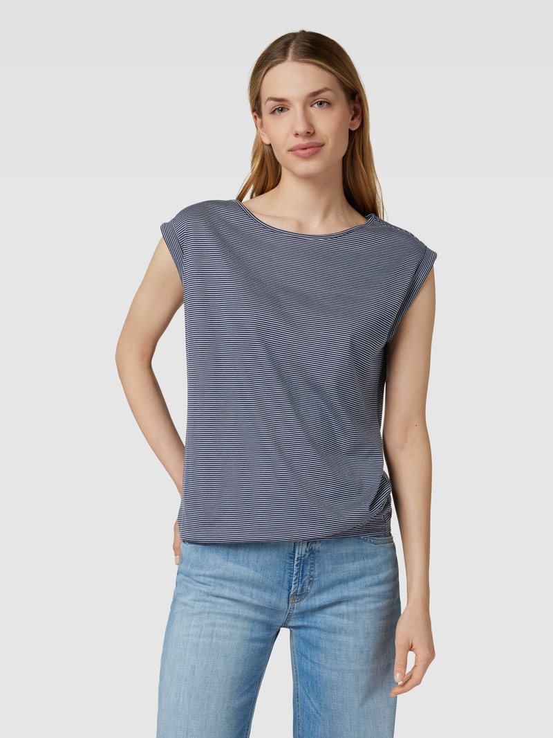 T-Shirt mit Streifenmuster in dunkelblau