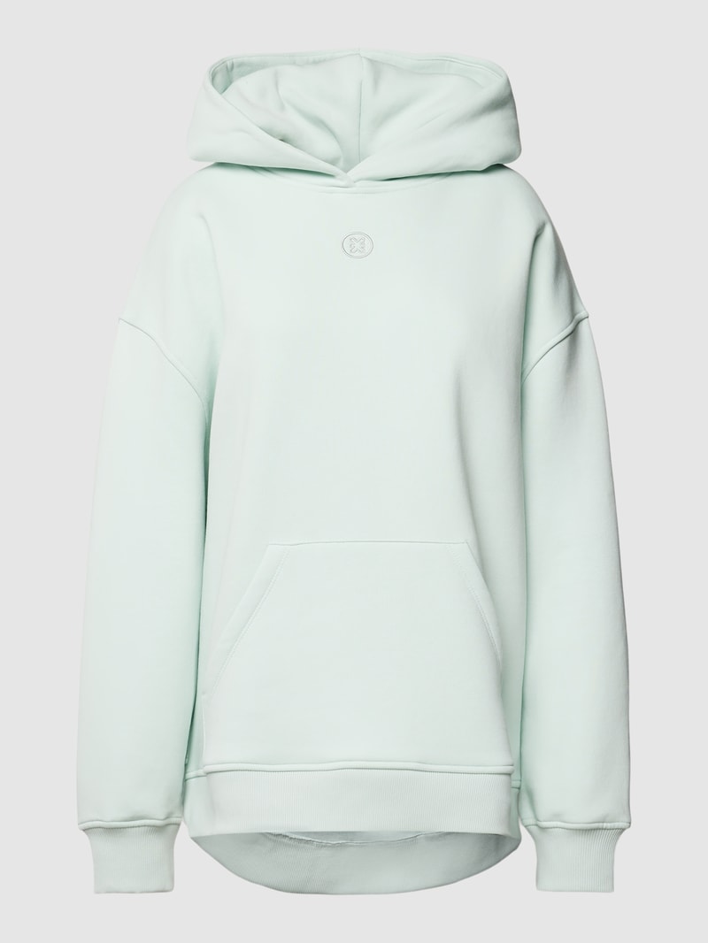 Hoodie mit Label-Stitching in mint