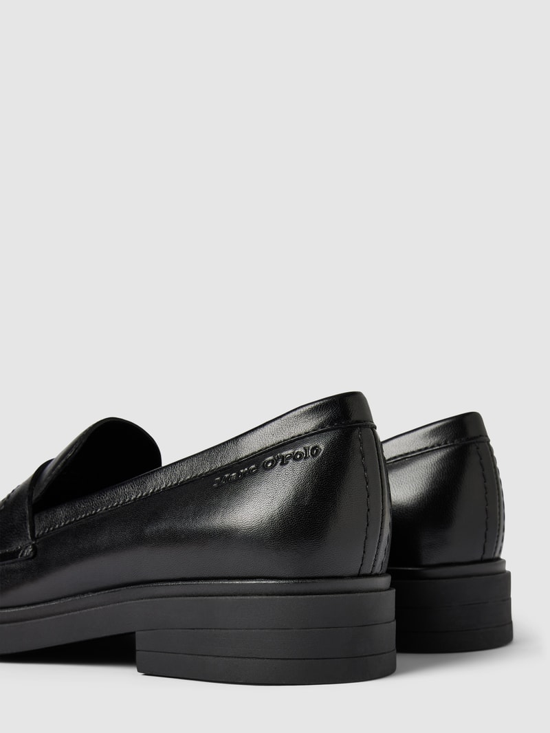 Penny-Loafer aus echtem Leder in schwarz