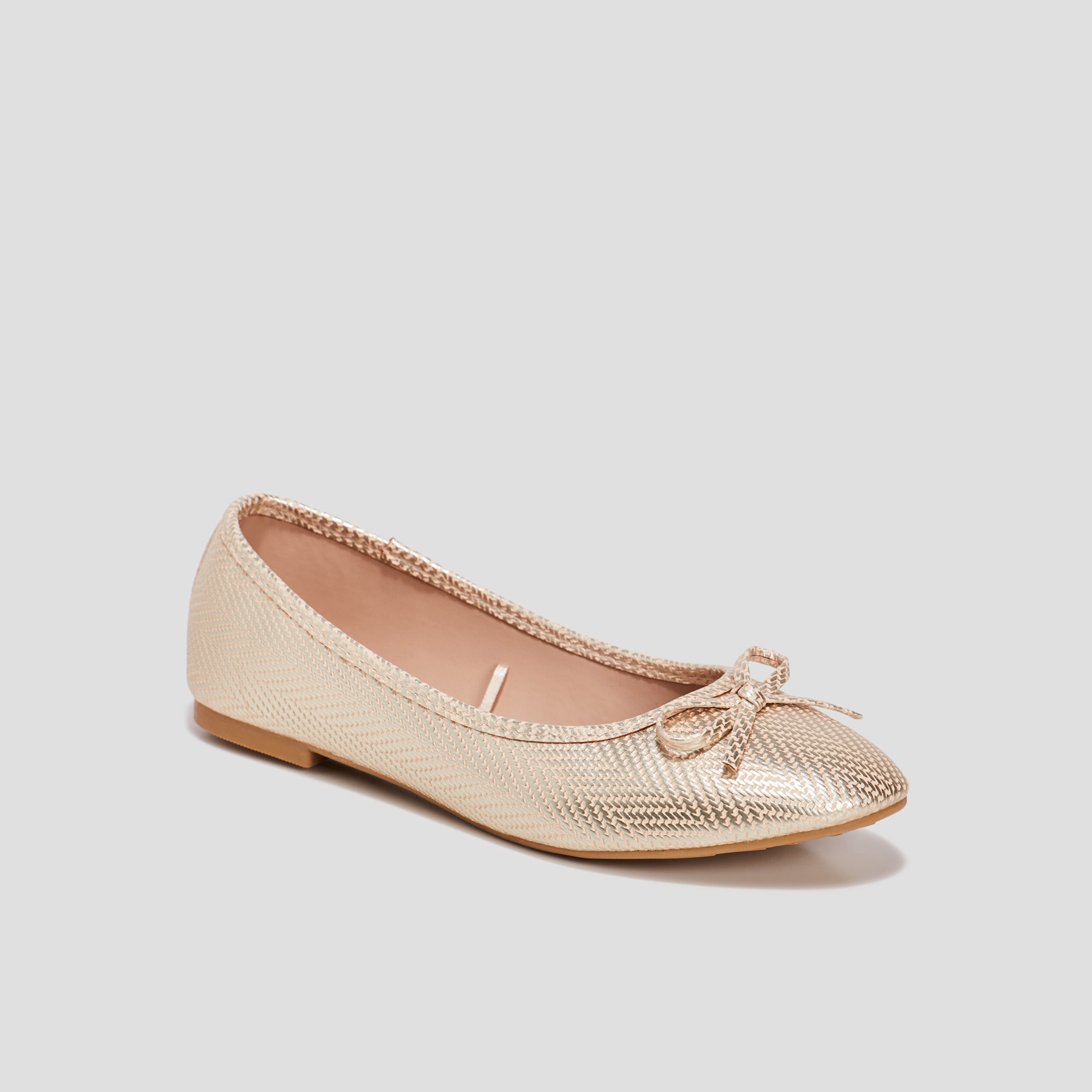 Ballerines détail noeud jaune or femme | La Halle