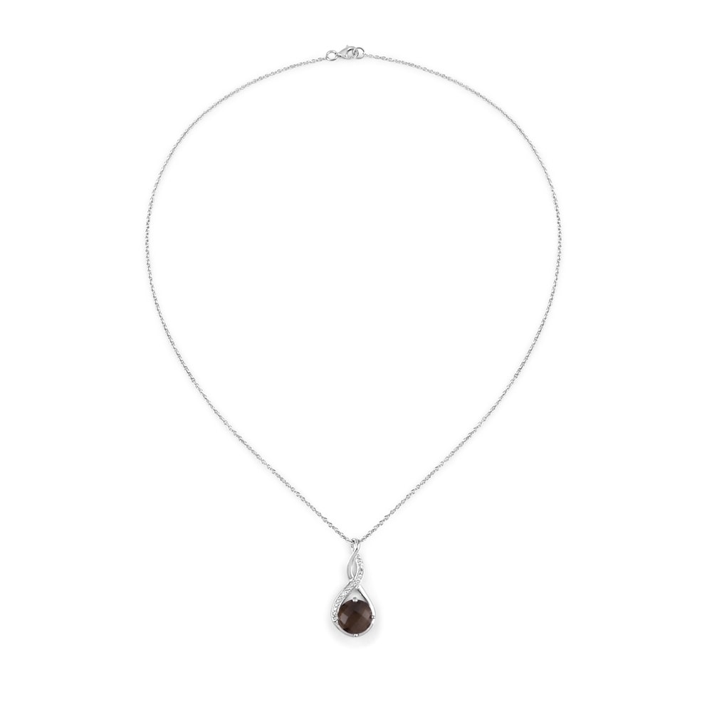 Rafaela Donata Chaîne Argent sterling Quartz fumé en Argent Bijoux