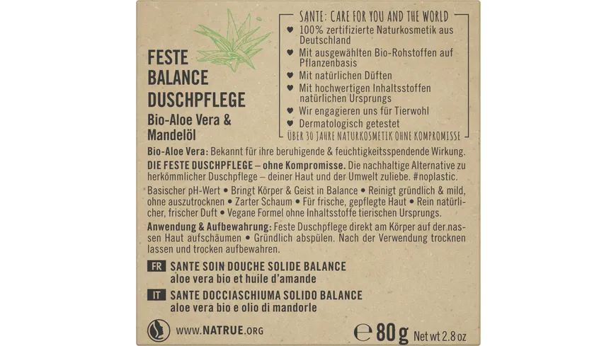 SANTE Feste Duschpflege Balance 80 g