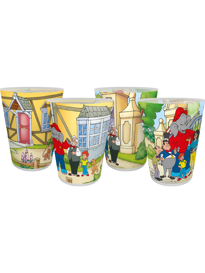 Geda Labels Trinkbecher Benjamin Blümchen Zoo 4er Set  in Gelb - 300 ml günstig kaufen onesize