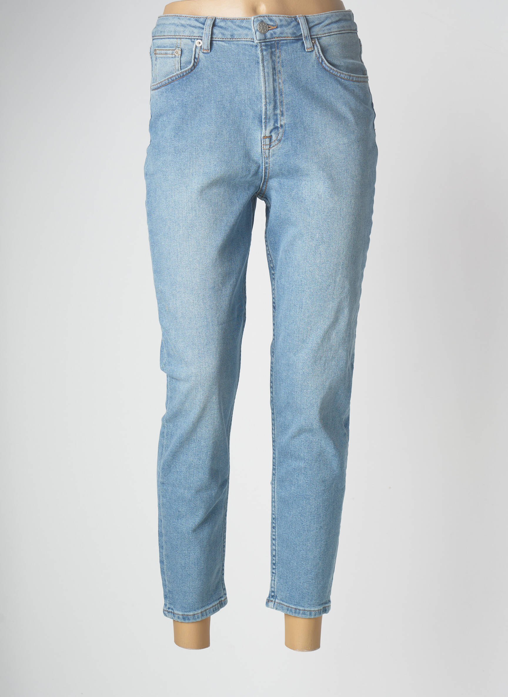 Na Kd Jeans Coupe Droite Femme couleur bleu