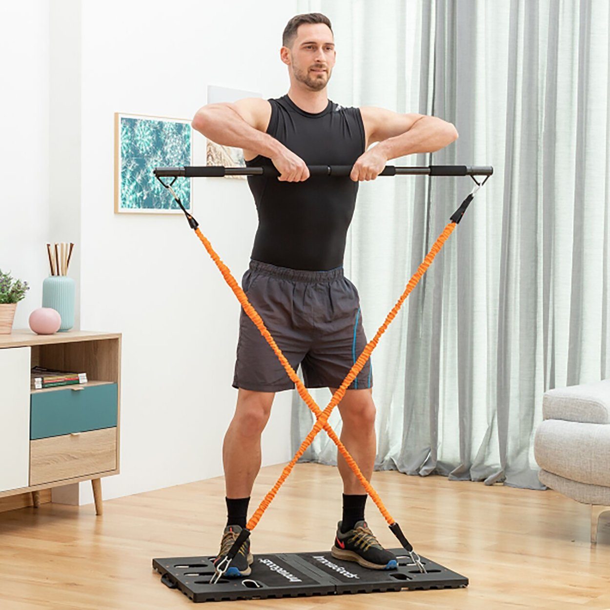 InnovaGoods Trainingsstation INTEGRIERTES TRAGBARES TRAININGSSYSTEM MIT ÜBUNGSANLEITUNG, (11-tlg)