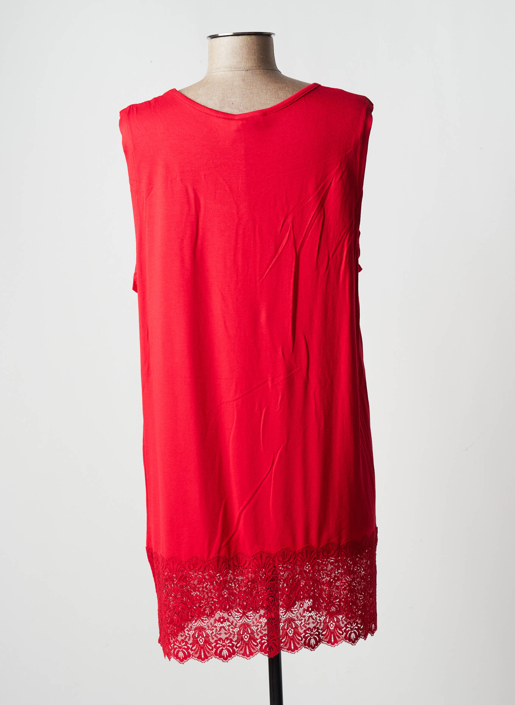 Sophia Curvy Tuniquesansmanche Femme couleur rouge