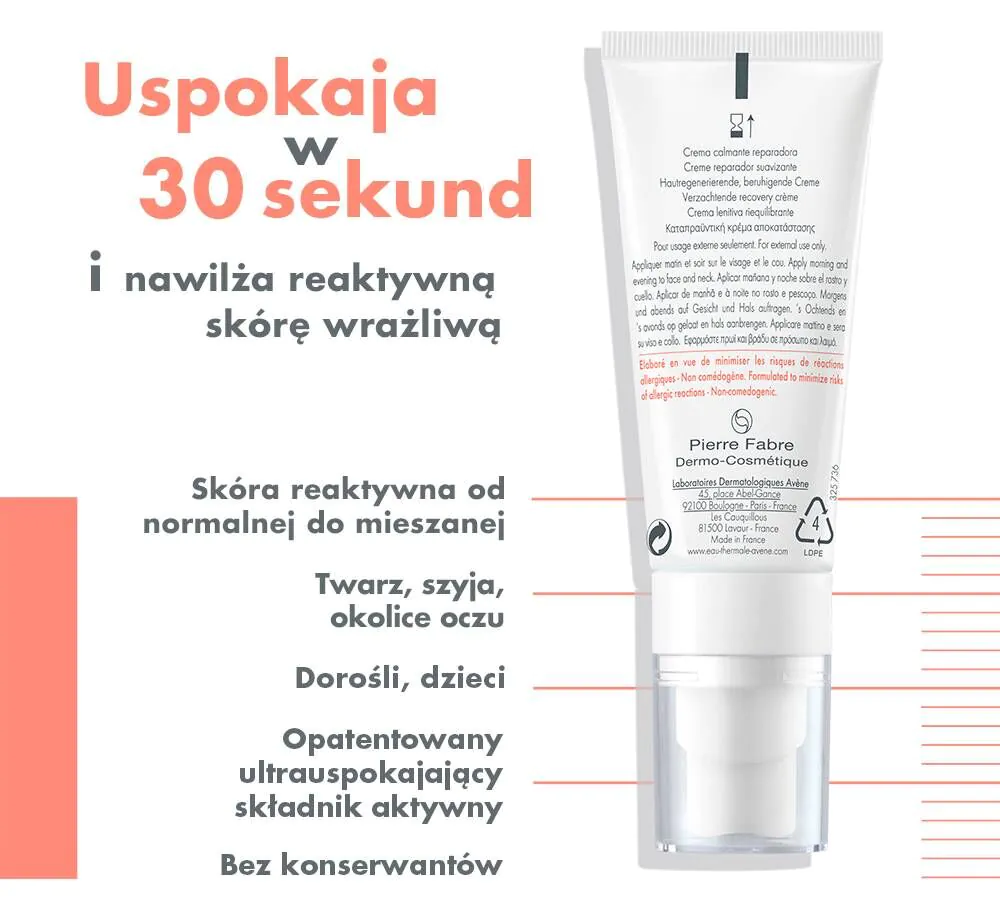 Avène Tolerance Control Beroligende og Regenererende Creme
