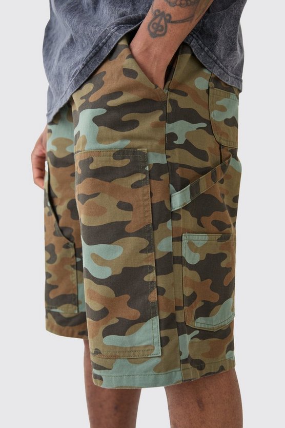Tall Camouflage Twill Carpenter Shorts