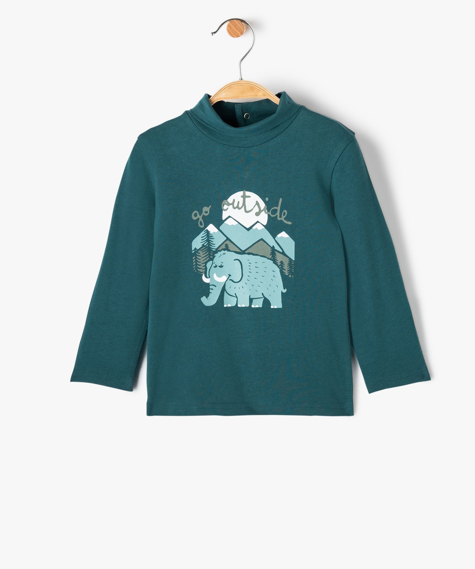 Tee-shirt bébé Garçon à manches longues et col roulé bleu | GEMO