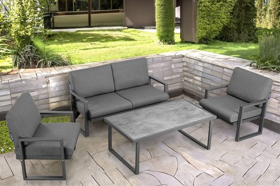 Konsimo Loungesofa FRENA Gartensofa 2, UV-Beständigkeit, rostbeständig, schmutzabweisende Eigenschaften